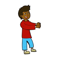 comic cartoon happy man N140