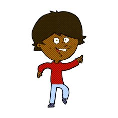 comic cartoon happy pointing man N6