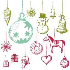 doodle set - xmas tags