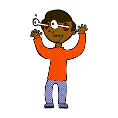 comic cartoon man with popping out eyes N9