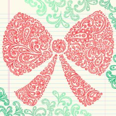 Sketchy Paisley Henna Doodles Christmas Bow
