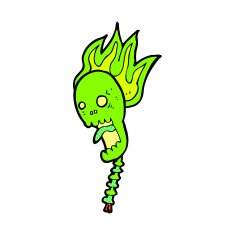 spooky comic cartoon skull