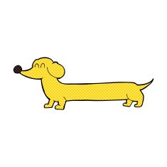 comic cartoon dachshund N4