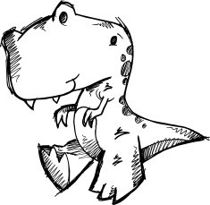 Doodle Sketch Tyrannosaurus Dinosaur N2