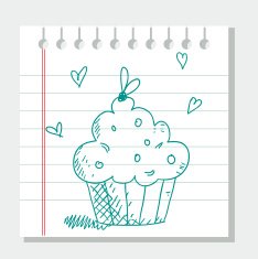 Hand Drawn Cupcake N2