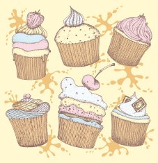 Hand-drawn cakes