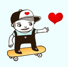 Skater boy drawing
