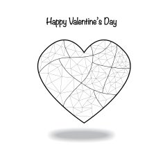 abstract pattern heart illustration in zentangle style N4