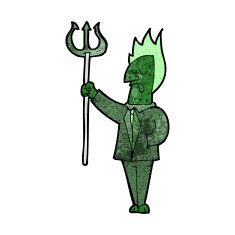 Cartoon Devil With Pitchfork N23