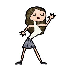 cartoon woman dancing N25