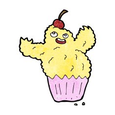 cartoon cupcake monster N12