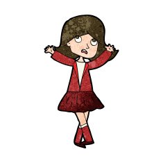 cartoon unhappy girl N16