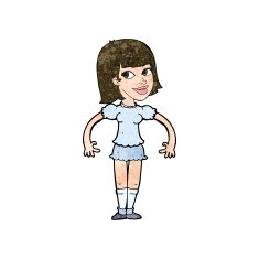 cartoon woman shrugging shoulders N381