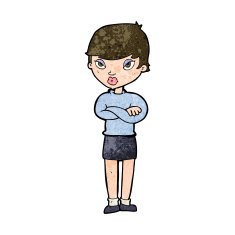 cartoon annoyed woman N152