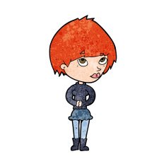cartoon nervous woman N30