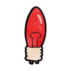 cartoon red light bulb N22