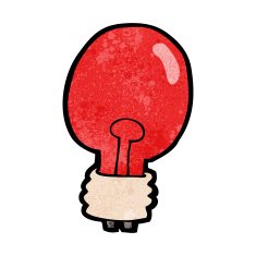 cartoon red light bulb N23