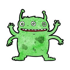 cartoon alien monster N28