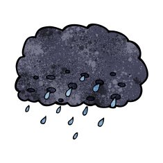 Cartoon Rain Cloud N44