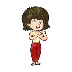 cartoon shocked woman N81