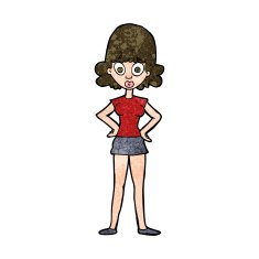 cartoon surprised woman N189