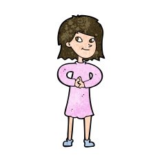 cartoon happy woman N213