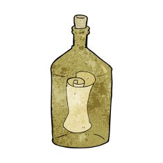 cartoon letter in bottle N9