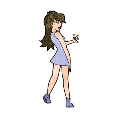 cartoon woman posing in dress N34