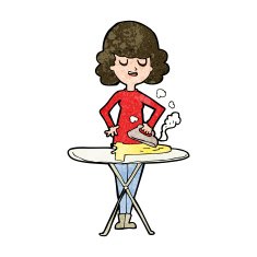 cartoon woman ironing N8