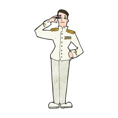 cartoon military man in dress uniform N9