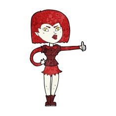 cartoon vampire girl giving thumbs up N9