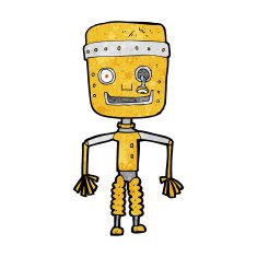 cartoon old robot N12