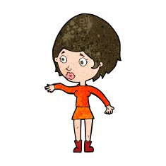 cartoon concerned woman reaching out N9