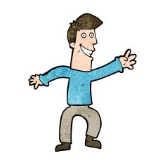 cartoon happy man dancing N29