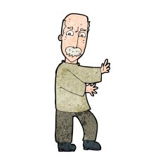 cartoon angry old man N124