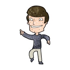 cartoon happy man pointing N48