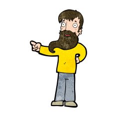 cartoon man with beard pointing N8
