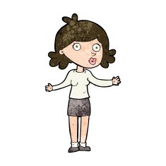 cartoon confused woman N97