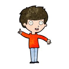 cartoon boy with idea N69