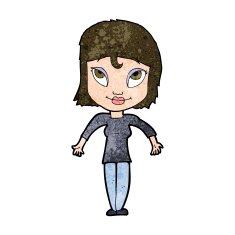 cartoon girl shrugging shoulders N26