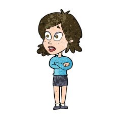 cartoon surprised woman N190