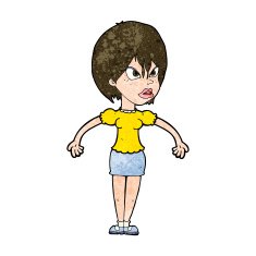 cartoon annoyed woman N153