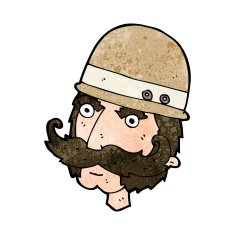 cartoon victorian big game hunter N9
