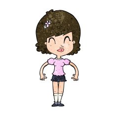 cartoon happy pretty woman N9