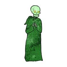 cartoon skeleton in black robe N5