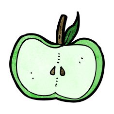 cartoon apple half N5