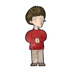 cartoon nervous man N125