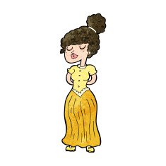 cartoon pretty victorian woman N9