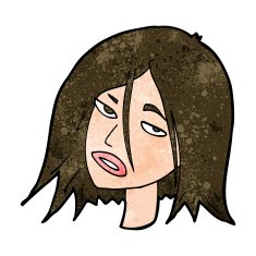 cartoon annoyed woman N156