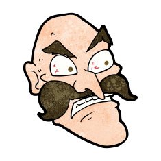 cartoon angry old man N125